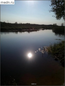 Отражение солнца в реке