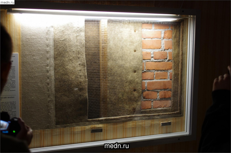 Макет фрагмента составляющих стены в тюрьме Трубецкого бастиона